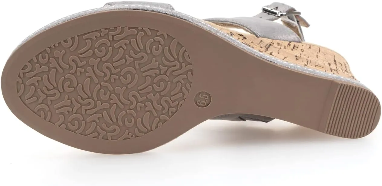 VJH confort Women's Wedge Sandals Buckle Straps Cork Platform Comfort Slingback Dress Open Toe Sandals