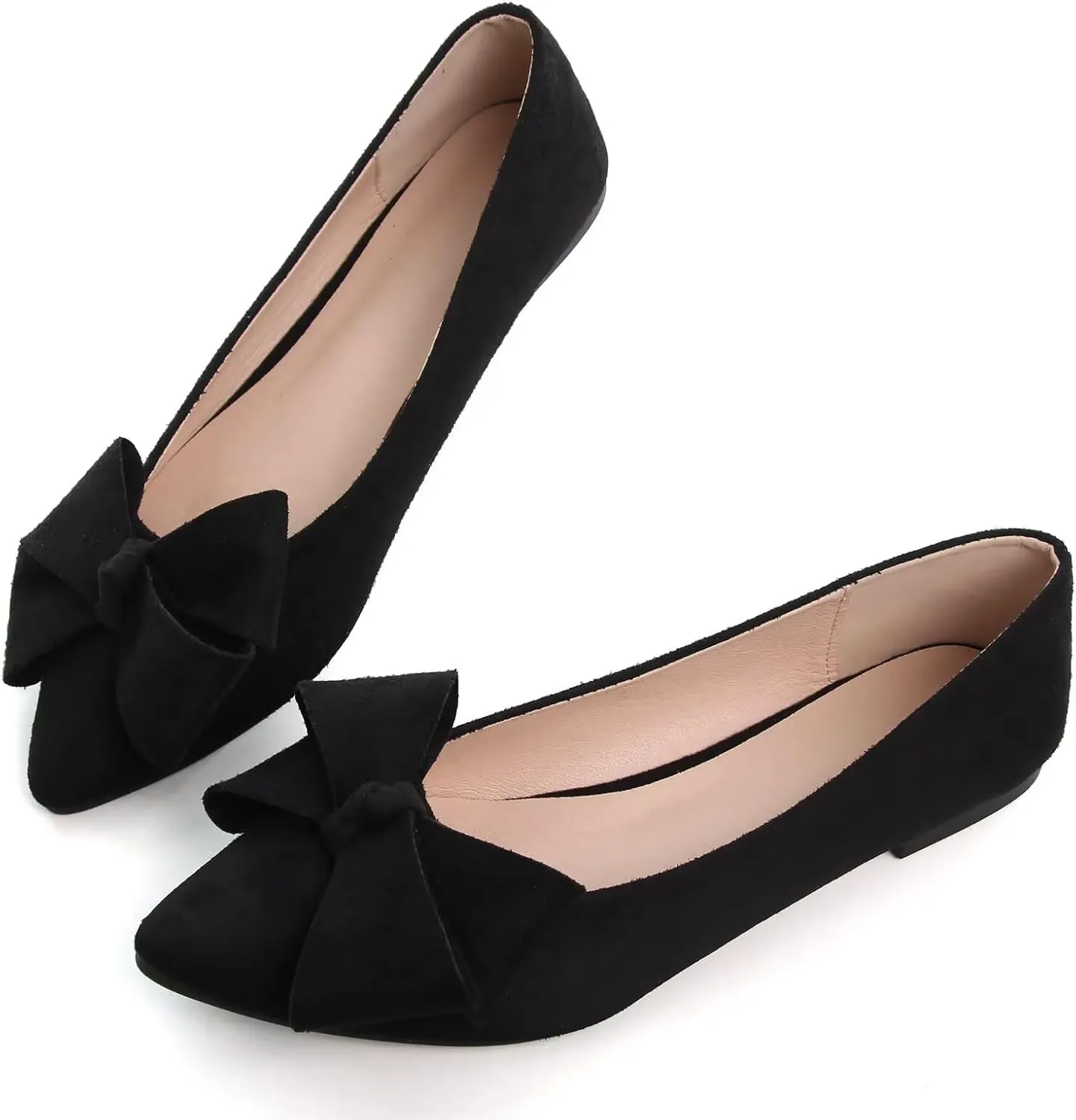WENJIAZHIZHI Ballet Flats Wedding Dressy Shoes for Womens Comfortable Pointed-Toe Slip-On Loafers Flats Shoes Dressy Casual
