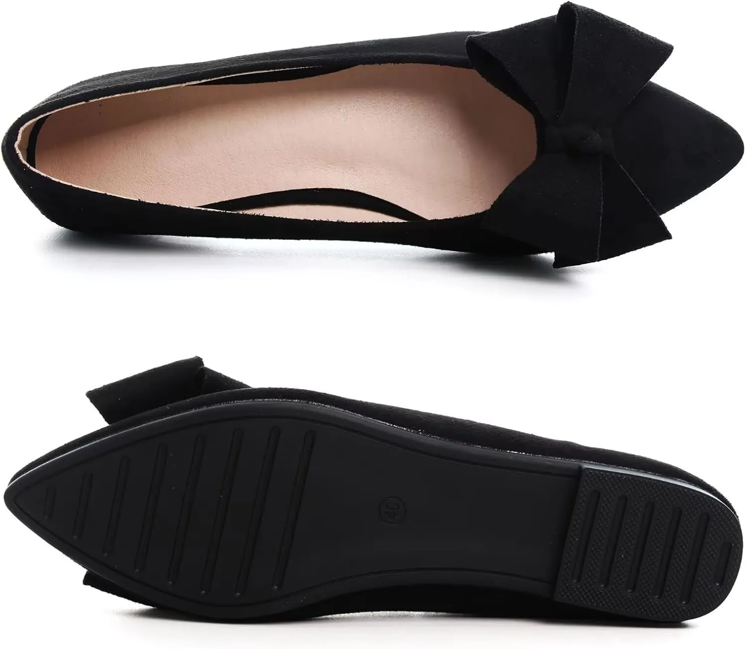 WENJIAZHIZHI Ballet Flats Wedding Dressy Shoes for Womens Comfortable Pointed-Toe Slip-On Loafers Flats Shoes Dressy Casual
