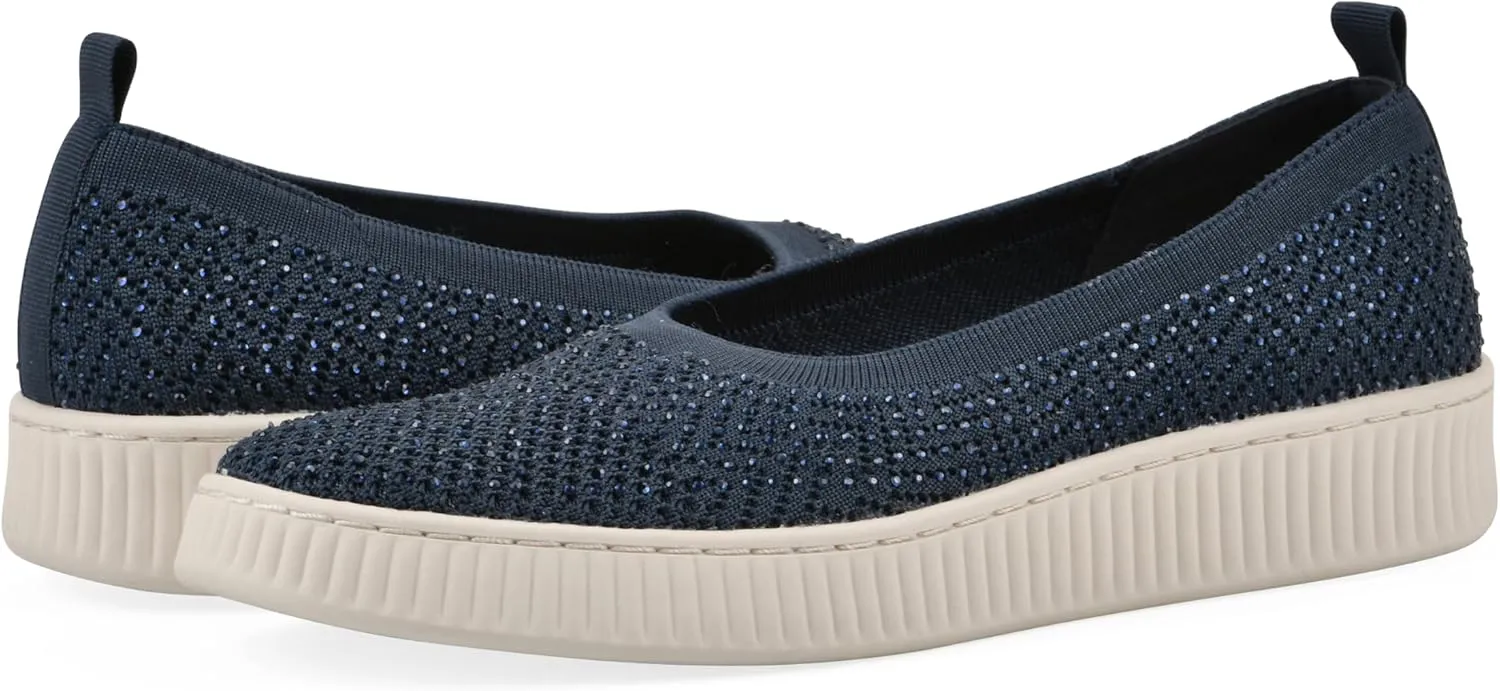 WHITE MOUNTAIN Women's Digs Sparkling Woven Knit Slip-On Flat
