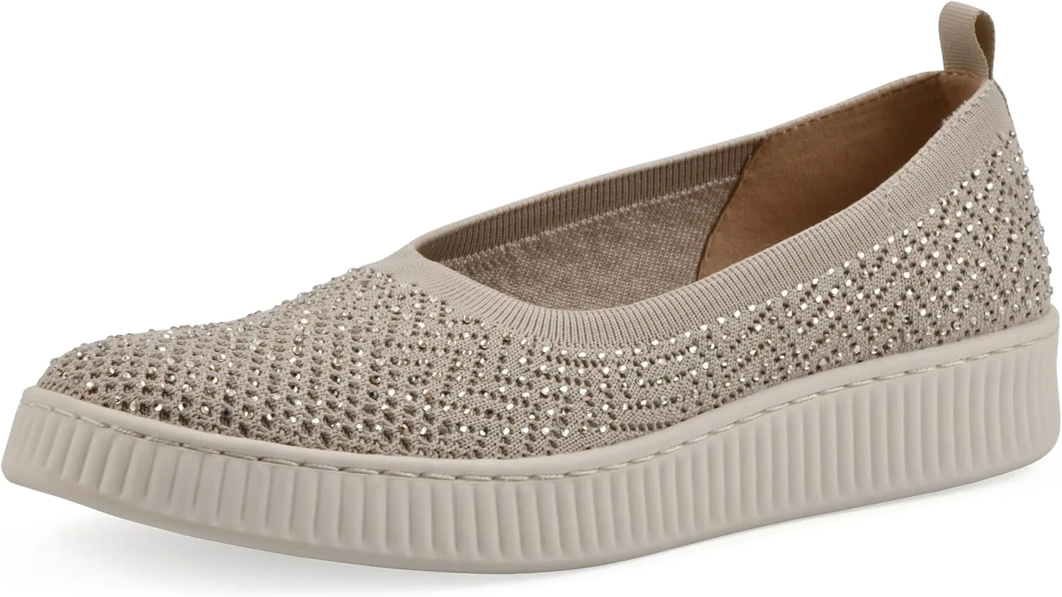 WHITE MOUNTAIN Women's Digs Sparkling Woven Knit Slip-On Flat