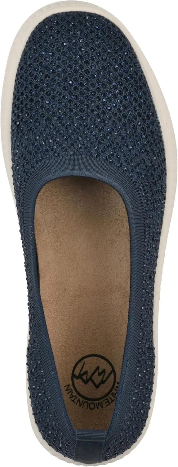 WHITE MOUNTAIN Women's Digs Sparkling Woven Knit Slip-On Flat