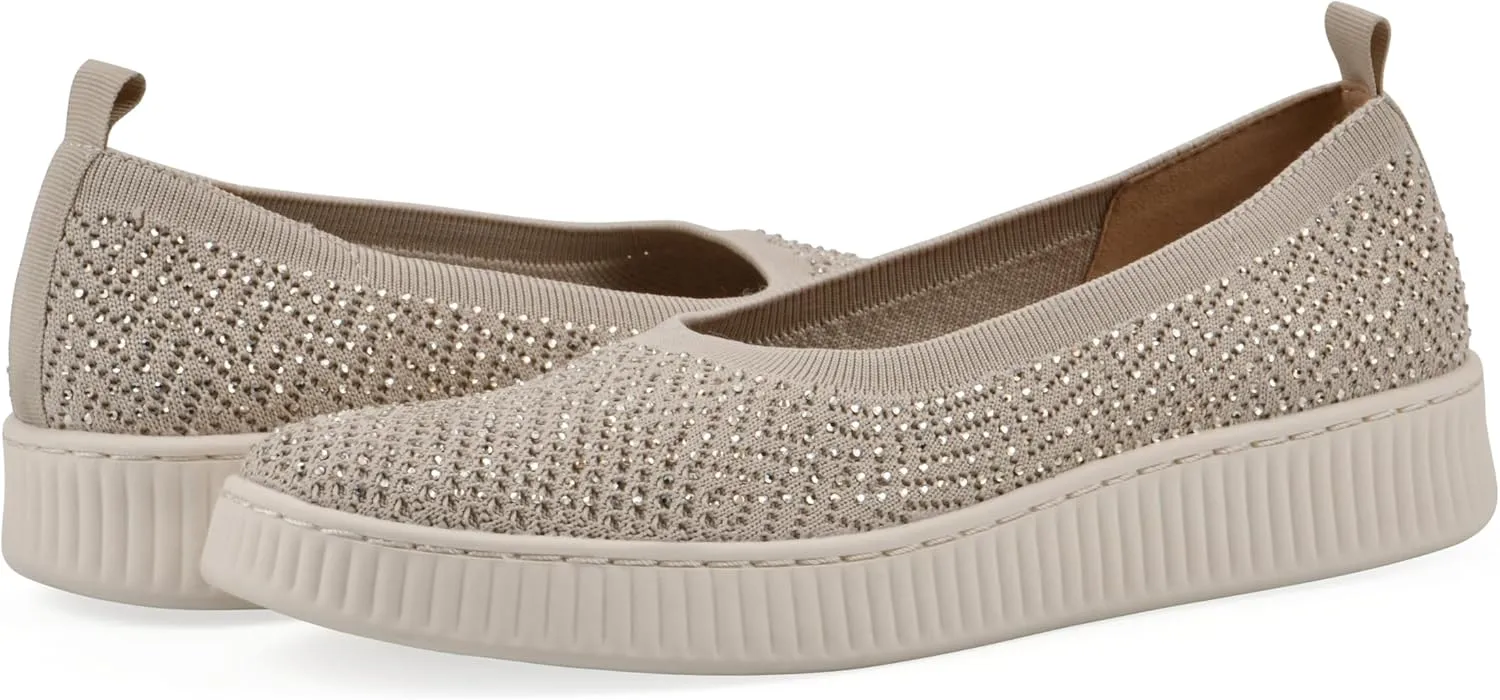 WHITE MOUNTAIN Women's Digs Sparkling Woven Knit Slip-On Flat