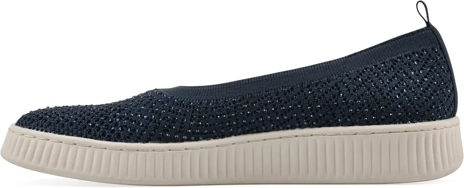 WHITE MOUNTAIN Women's Digs Sparkling Woven Knit Slip-On Flat