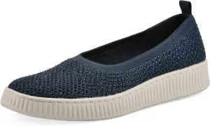 WHITE MOUNTAIN Women's Digs Sparkling Woven Knit Slip-On Flat
