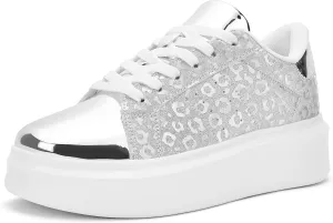 White Platform Sneakers for Women - Ultra Lightweight Classic Leather Walking Tennis Shoes Comfortable Lace Up Fashion Casual Shoes for Indoor Outdoor Travel Work