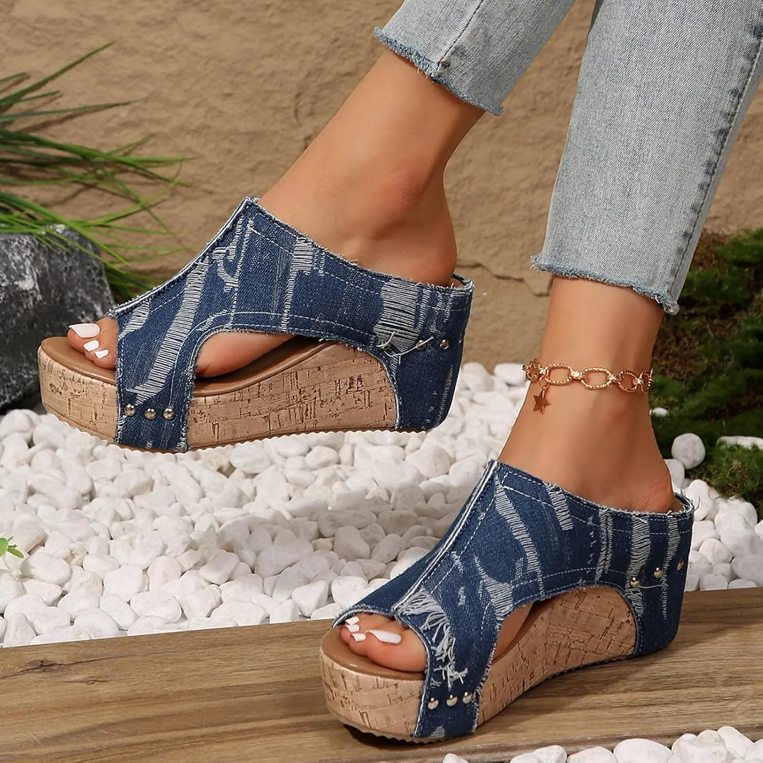 Wide Width Platform Wedge Sandals for Women Summer Dressy, Women's Open Toe Buckle Ankle Strap Summer Platform Wedge Sandals, Ladies Comfortable Low Heel Sandal Espadrilles Wedges for Women