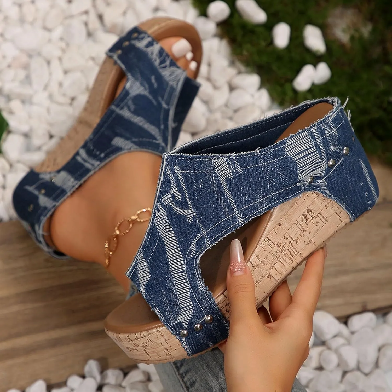 Wide Width Platform Wedge Sandals for Women Summer Dressy, Women's Open Toe Buckle Ankle Strap Summer Platform Wedge Sandals, Ladies Comfortable Low Heel Sandal Espadrilles Wedges for Women