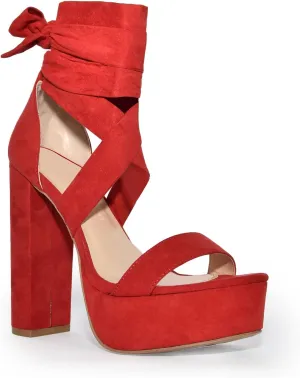 Wild Diva Women’s Lace Up Crisscross Platform Chunky Block Heel Sandals
