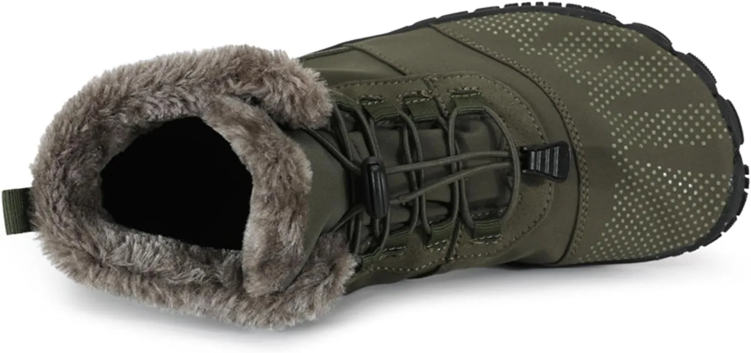 Winter Barefoot Shoes Mens Wide Toe Box Trail Runner Womens Minimalist Zero Drop Sole Walking Shoes Casual Hiking Cotton Boots Sneakers