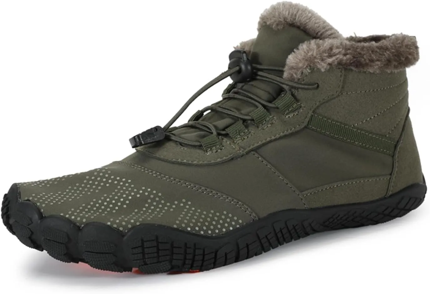 Winter Barefoot Shoes Mens Wide Toe Box Trail Runner Womens Minimalist Zero Drop Sole Walking Shoes Casual Hiking Cotton Boots Sneakers