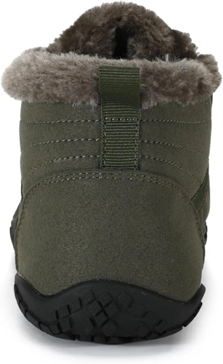 Winter Barefoot Shoes Mens Wide Toe Box Trail Runner Womens Minimalist Zero Drop Sole Walking Shoes Casual Hiking Cotton Boots Sneakers