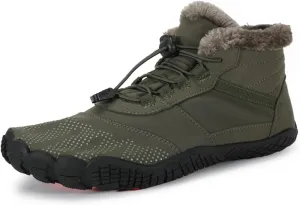 Winter Barefoot Shoes Mens Wide Toe Box Trail Runner Womens Minimalist Zero Drop Sole Walking Shoes Casual Hiking Cotton Boots Sneakers
