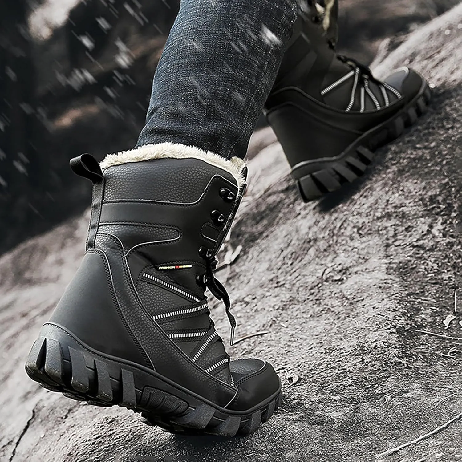 Winter Boots for Teen Boys, Waterproof Snow Boots Waterproof Non Slip Boots Trekking Trail Climbing Shoes Teens Snow Boots