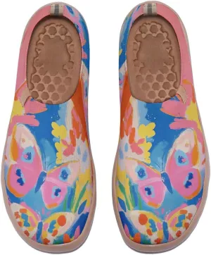 Women Artistic Painting Slip On Travel Shoes Breathable Comfort Walking Loafers Lightweight Arch Support Outdoor Footwear