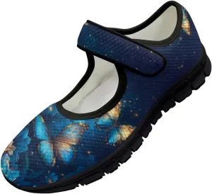 Women Butterfly Flower Mary Jane Ballet Flats Mesh Flats Work Shoes Casual Ballerina Dress Loafers
