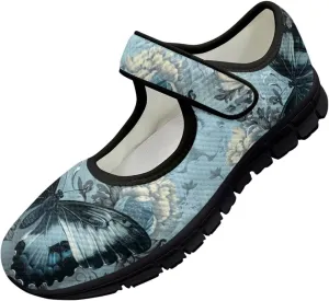 Women Butterfly Flower Mary Jane Ballet Flats Mesh Flats Work Shoes Casual Ballerina Dress Loafers