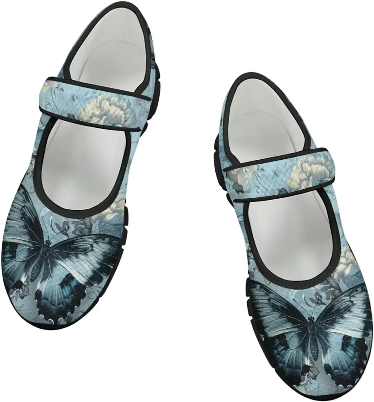 Women Butterfly Flower Mary Jane Ballet Flats Mesh Flats Work Shoes Casual Ballerina Dress Loafers