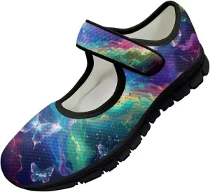 Women Butterfly Flower Mary Jane Ballet Flats Mesh Flats Work Shoes Casual Ballerina Dress Loafers