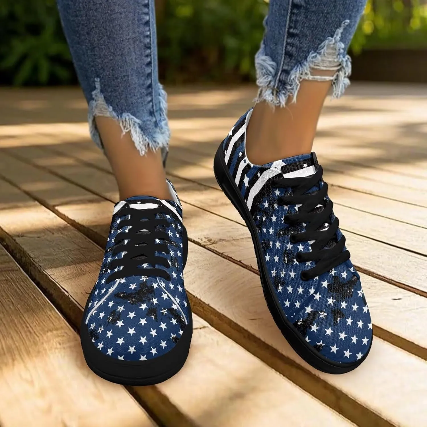 Women Classic Fashion Sneakers Lace Up Low Top Canvas Casual Sneakers Lightweight Breathable Comfort Wide Toe Shoes