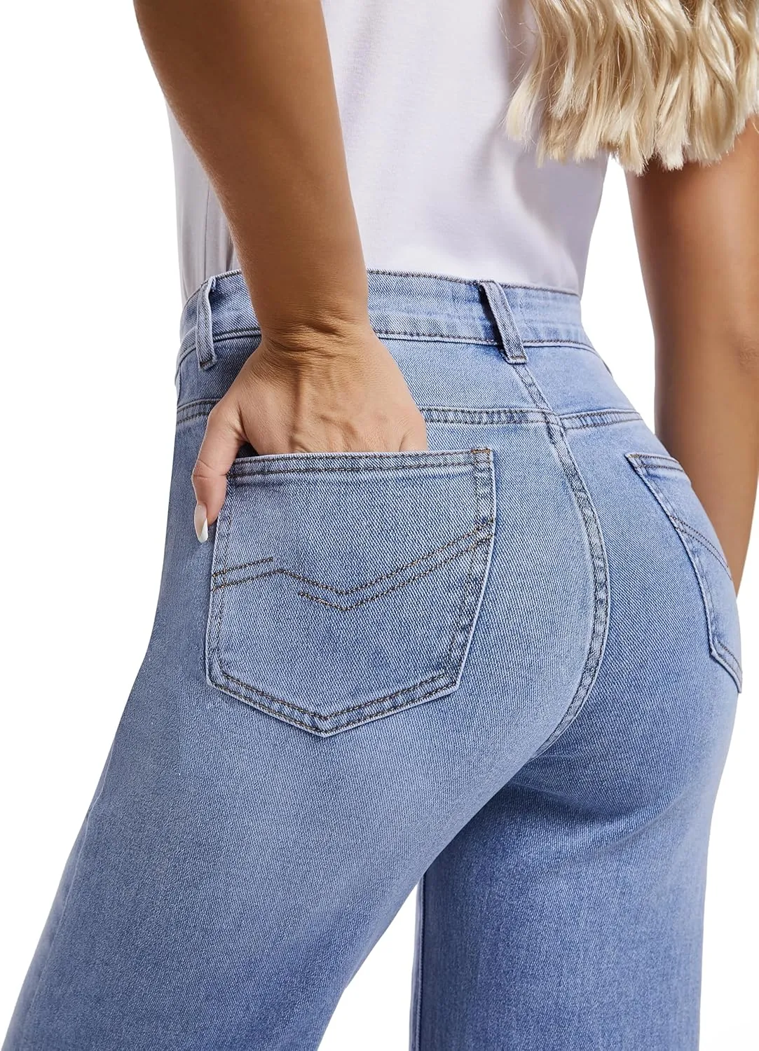 Women Jeans High Waist Trendy Tummy Casual Control Jeans Y2k Boyfriends Straight Jeans for Women