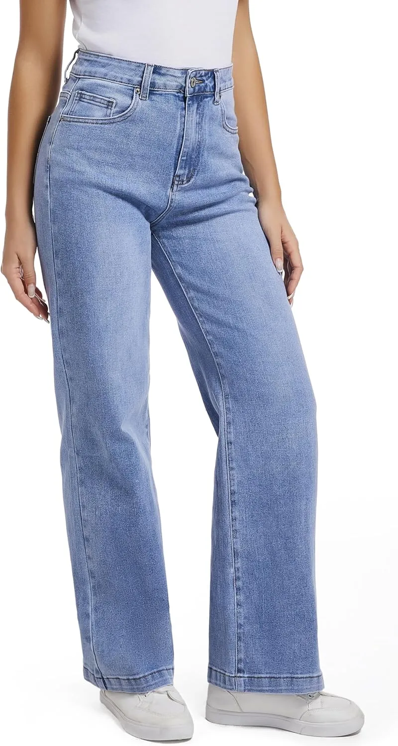 Women Jeans High Waist Trendy Tummy Casual Control Jeans Y2k Boyfriends Straight Jeans for Women