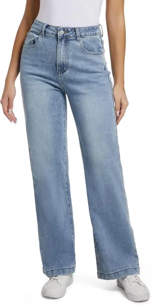 Women Jeans High Waist Trendy Tummy Casual Control Jeans Y2k Boyfriends Straight Jeans for Women