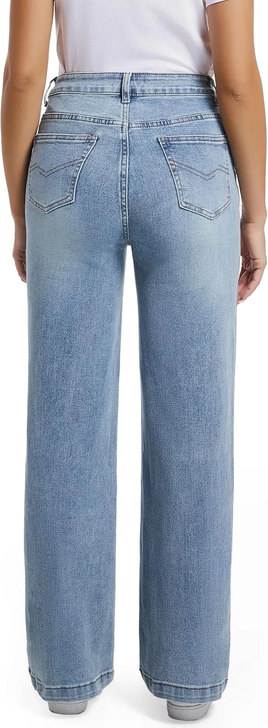 Women Jeans High Waist Trendy Tummy Casual Control Jeans Y2k Boyfriends Straight Jeans for Women