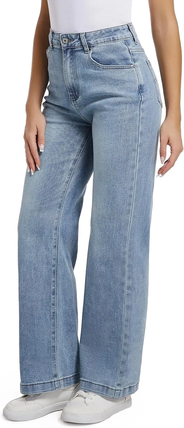 Women Jeans High Waist Trendy Tummy Casual Control Jeans Y2k Boyfriends Straight Jeans for Women