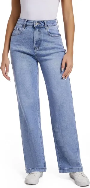 Women Jeans High Waist Trendy Tummy Casual Control Jeans Y2k Boyfriends Straight Jeans for Women