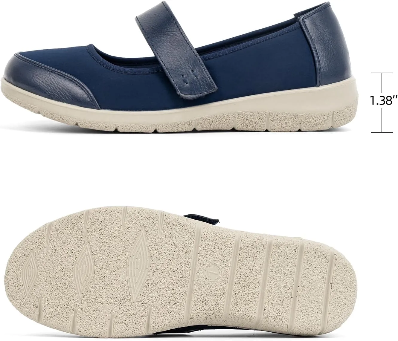 Women Orthopedic Mary Jane Flats Comfortable Bunions Walking Shoes Round Toe Lightweight Orthotic Shoes with Arch Support