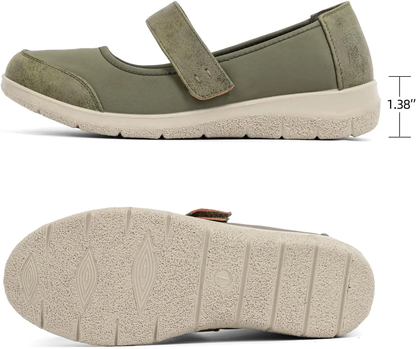 Women Orthopedic Mary Jane Flats Comfortable Bunions Walking Shoes Round Toe Lightweight Orthotic Shoes with Arch Support