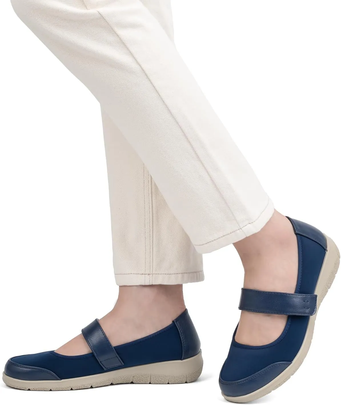 Women Orthopedic Mary Jane Flats Comfortable Bunions Walking Shoes Round Toe Lightweight Orthotic Shoes with Arch Support