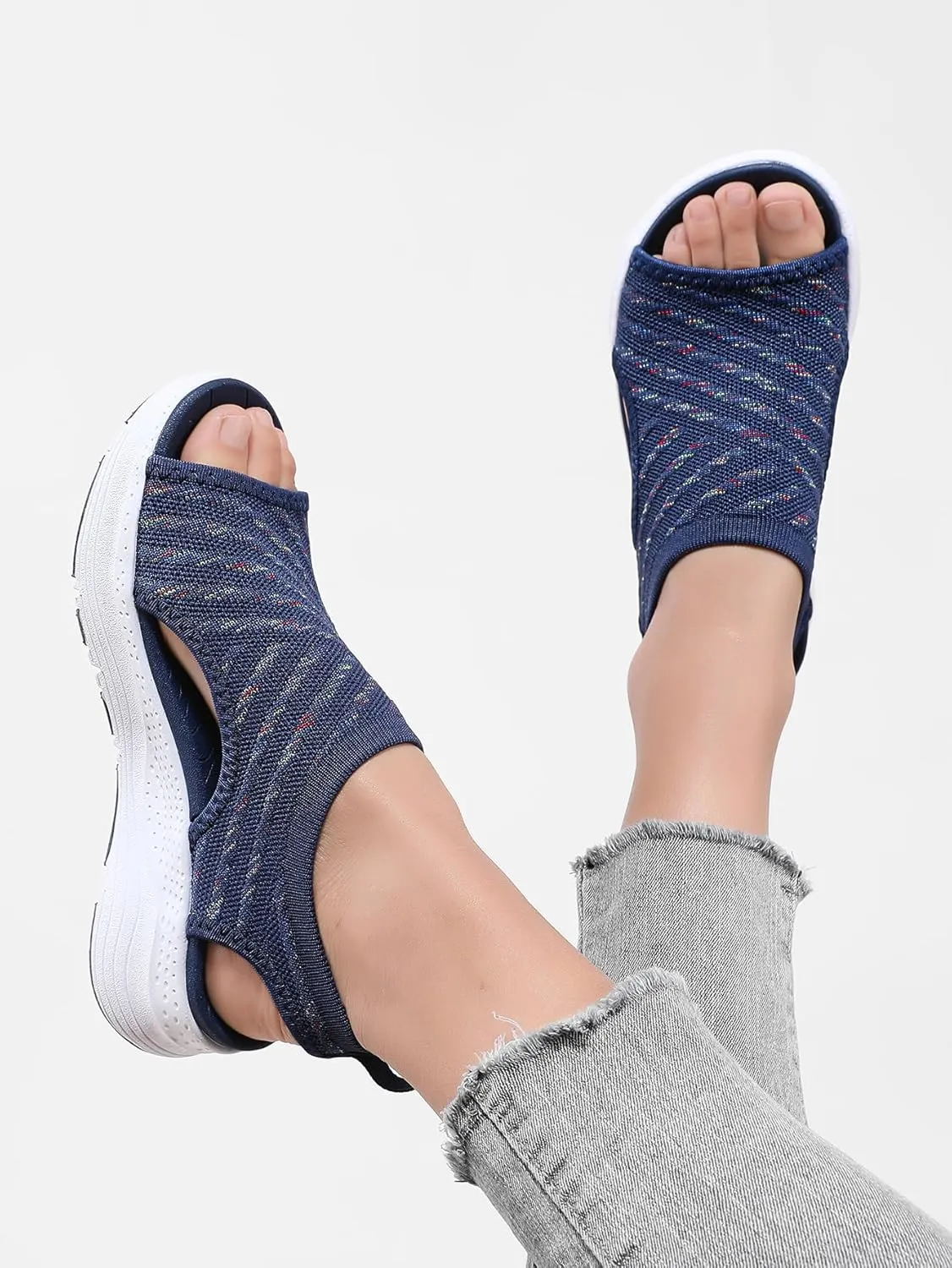 Women Walking Sandals Arch Support Orthotic Comfortable Plantar Fasciitis Non-slip Casual Open Toe Sport Sandals for Athletic Summer Beach
