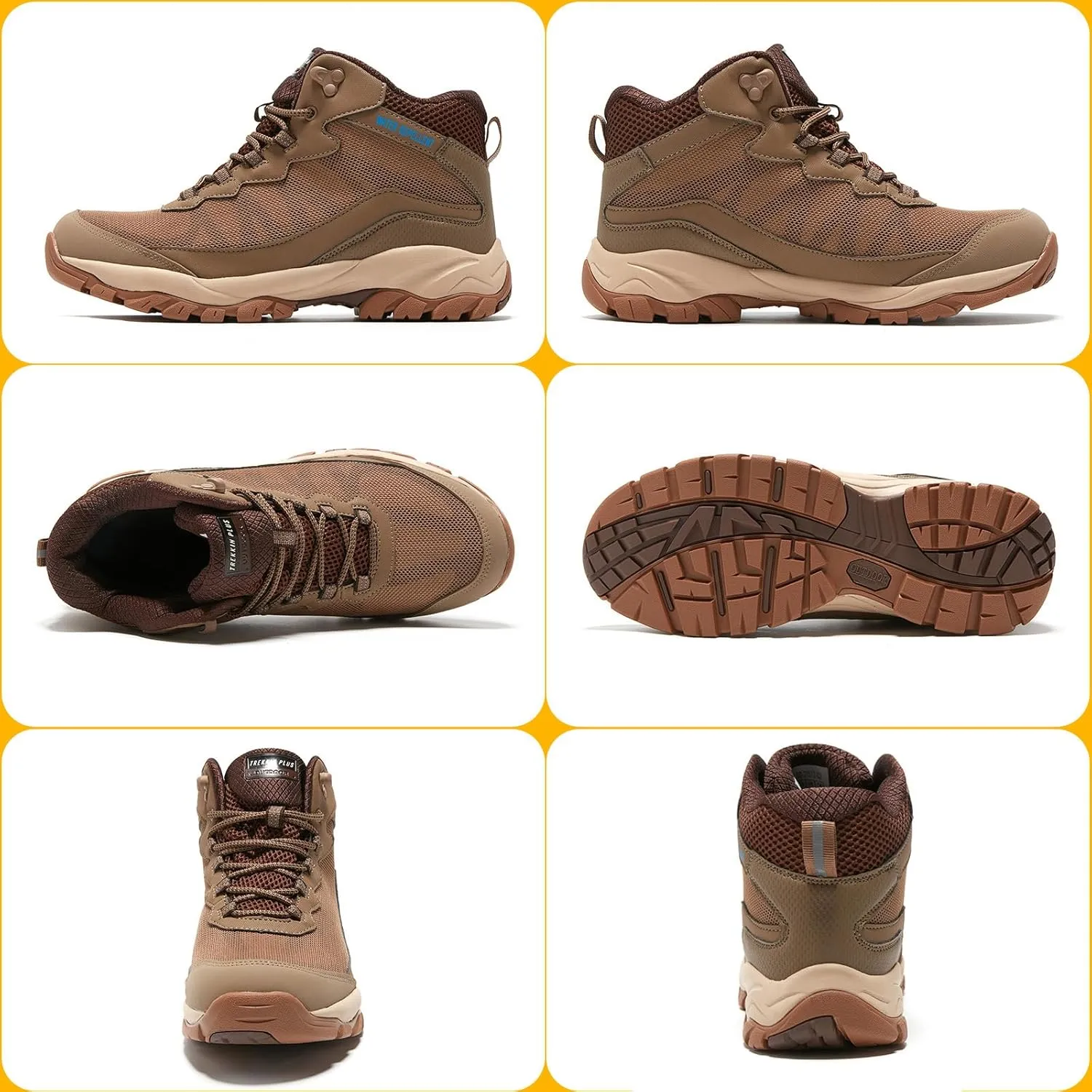 Women Waterproof Hiking Boots Breathable Soft Lined Booties Non Slip Trail Shoes for Outdoor Walking Trekking Camping