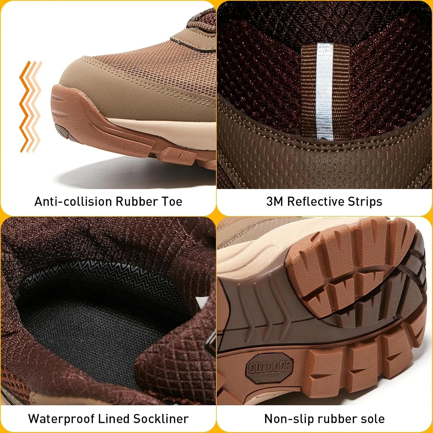 Women Waterproof Hiking Boots Breathable Soft Lined Booties Non Slip Trail Shoes for Outdoor Walking Trekking Camping