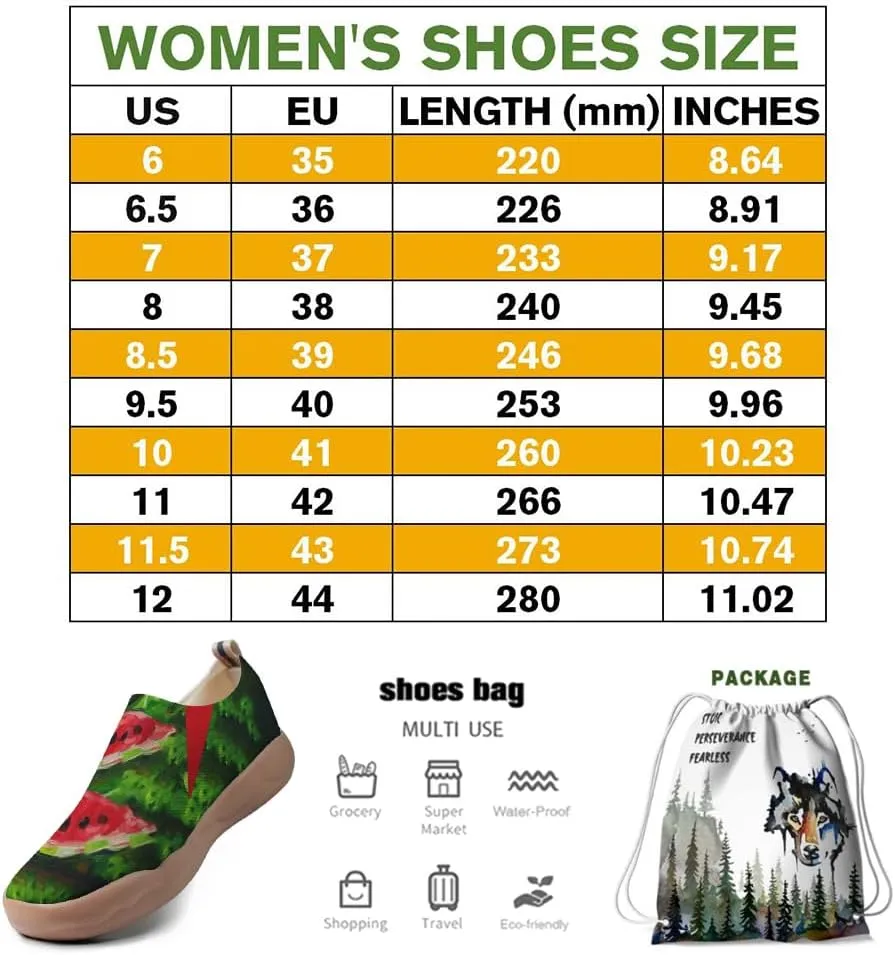 Women's Abstract Art Slip-On Walking Loafers Elastic Collar Breathable Sneakers Machine-Washable Knitted Travel Shoes