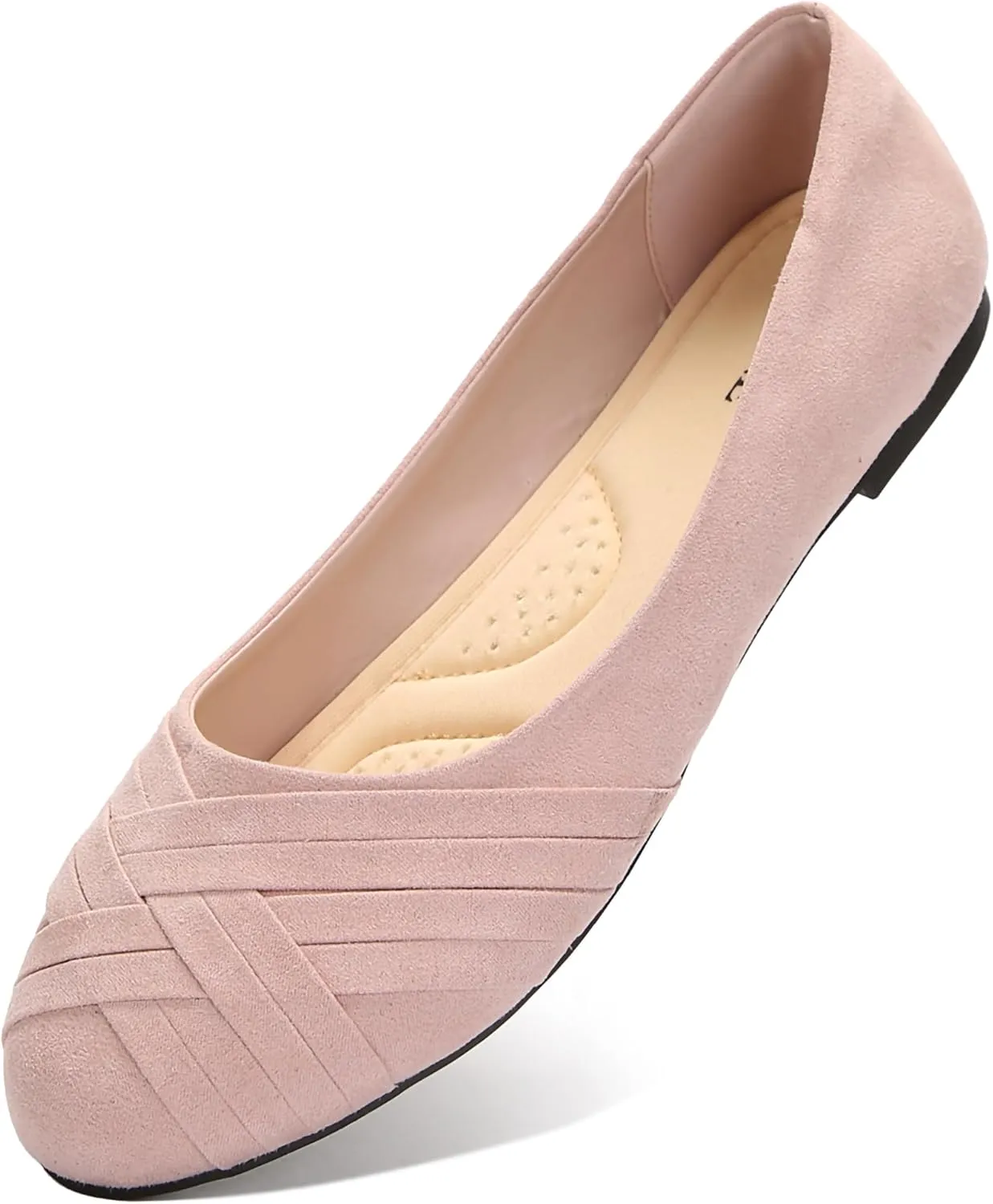 Women's Ballet Flats Shoes, Round Toe Comfort Light Weight Slip-On Dress Shoes