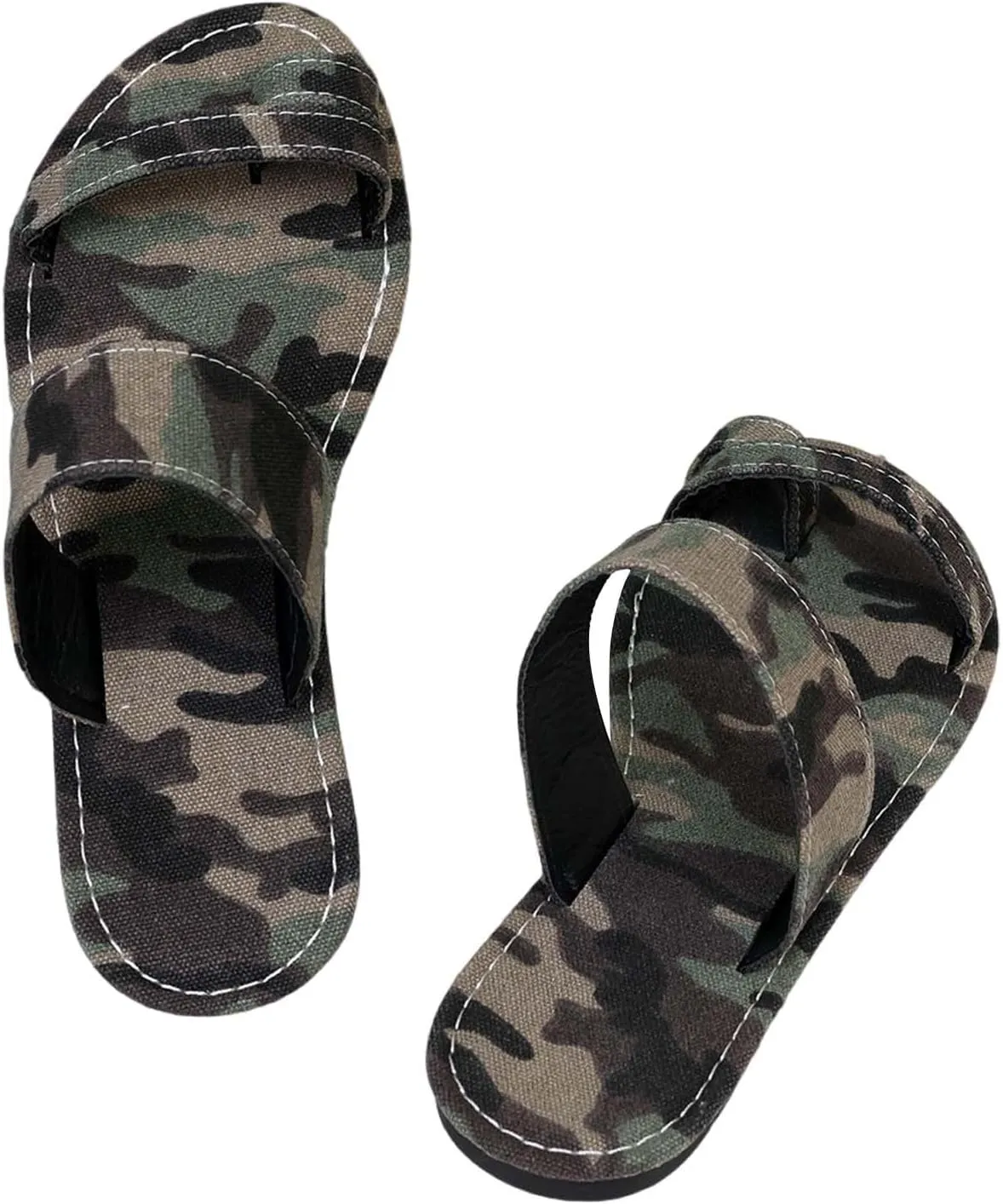 Women'S Beach Sandals Hollow Casual Slippers Flat Shoes Retro Lightweight Camouflage Sandals for Summer