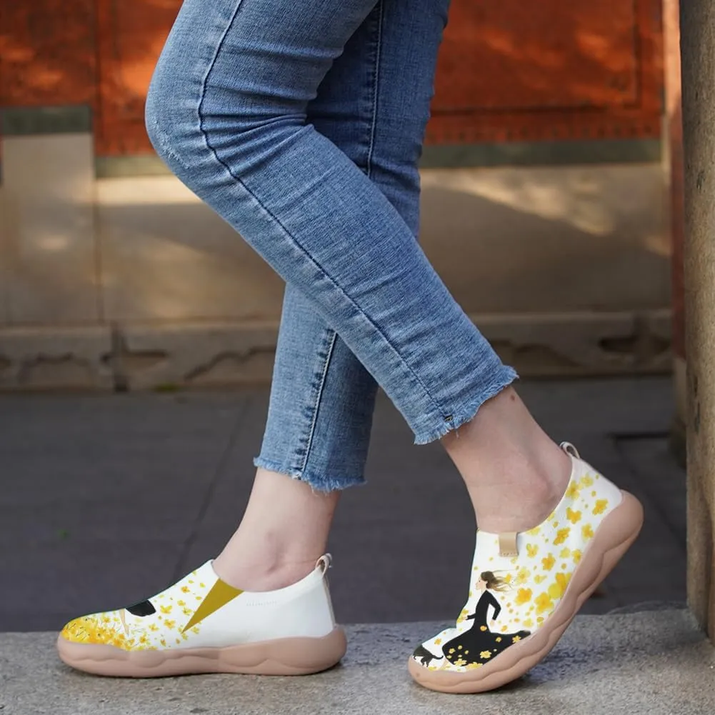 Women's Blossom Slip On Soft Shoes Colorful Comfortable Lightweight Art Travel Sneakers Casual Vibrant Floral Everyday Loafers