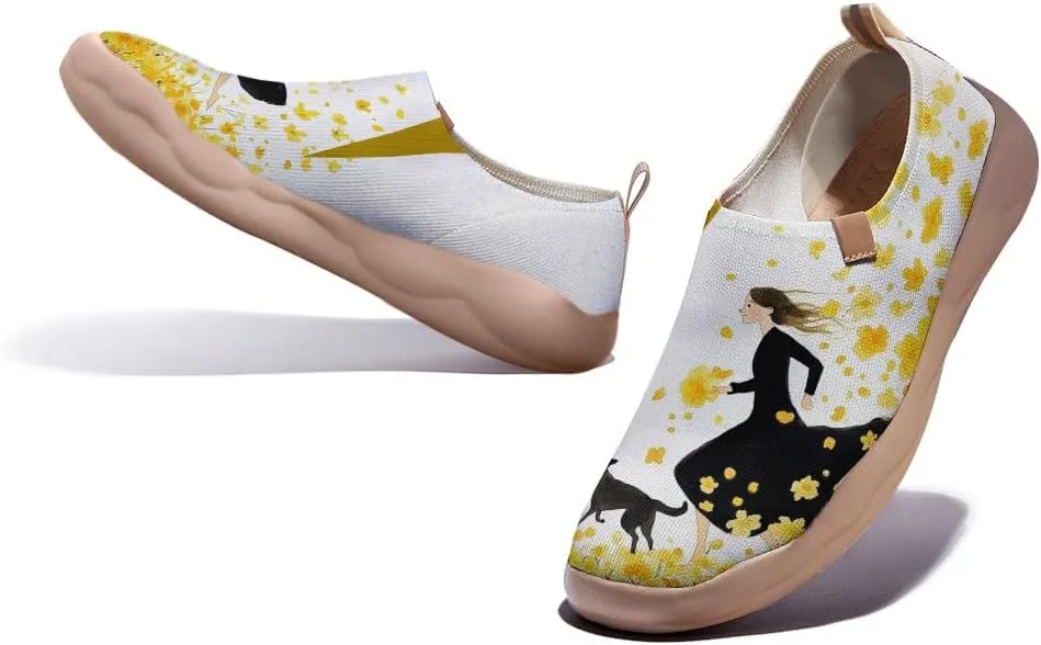 Women's Blossom Slip On Soft Shoes Colorful Comfortable Lightweight Art Travel Sneakers Casual Vibrant Floral Everyday Loafers