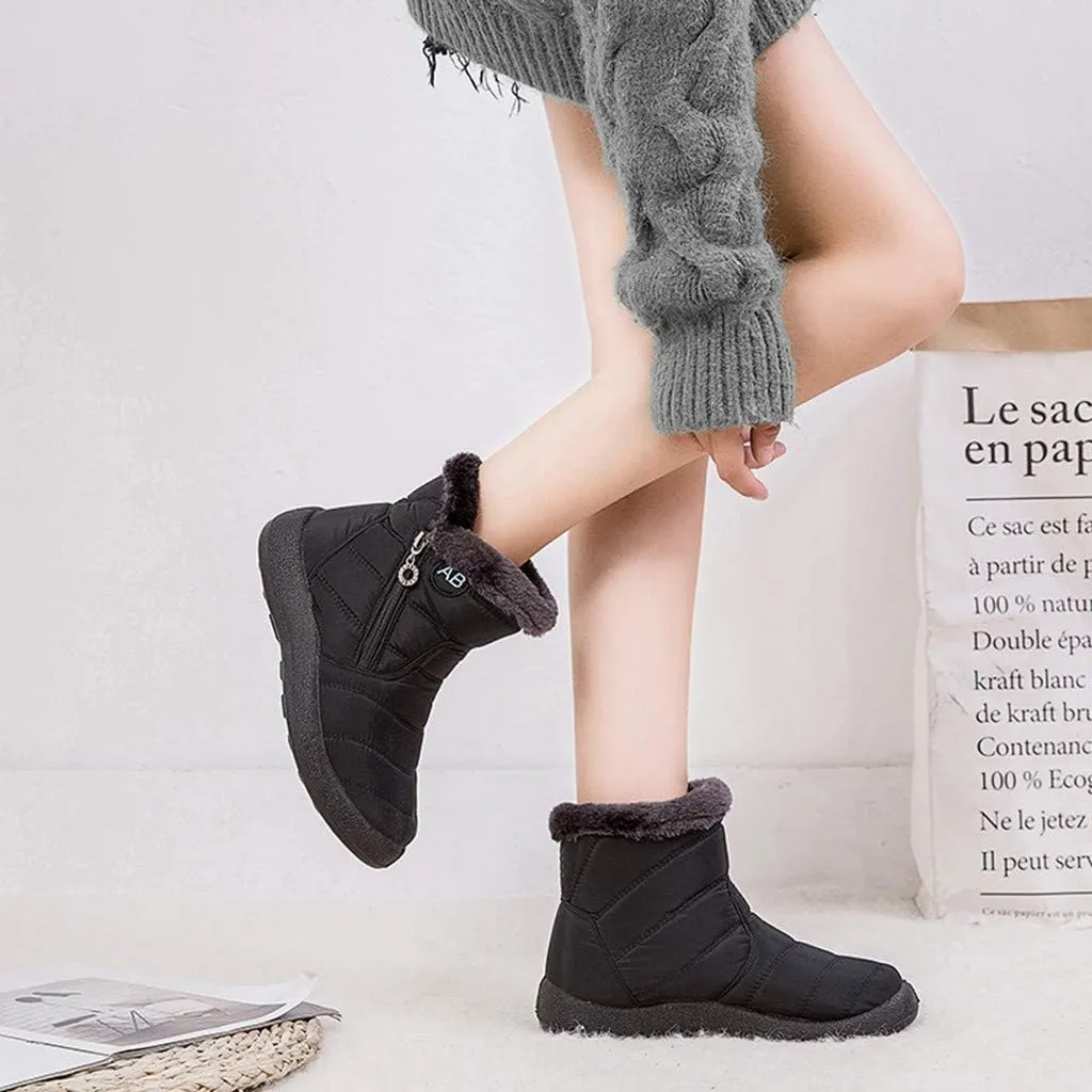 Womens Boots Snow Women's Faux Fur Boot Furry Fluffy Short Snow Boot Mid-Calf Boots Womens Wide Width Snow Boots Tall Zapatos De Mujer Para Nieve Botas De Invierno Para Mujer Con Tacones