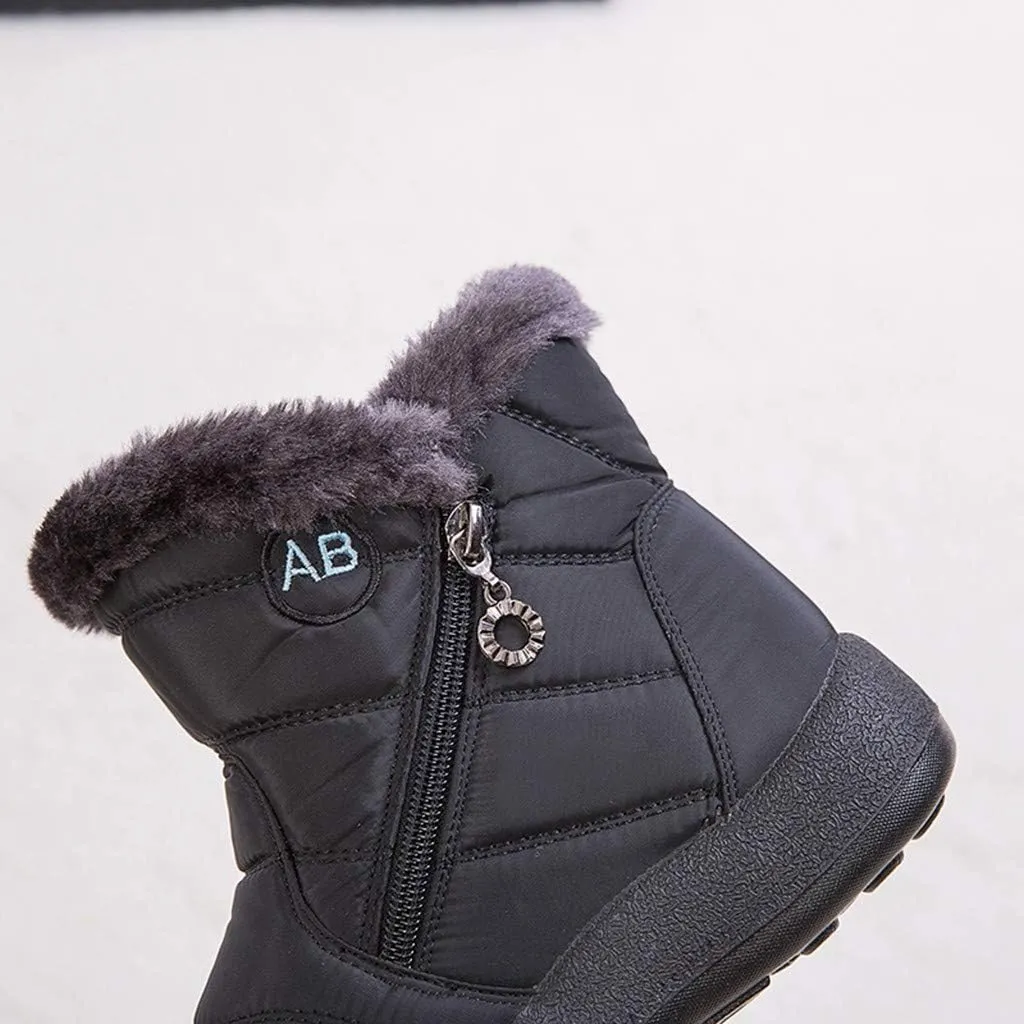 Womens Boots Snow Women's Faux Fur Boot Furry Fluffy Short Snow Boot Mid-Calf Boots Womens Wide Width Snow Boots Tall Zapatos De Mujer Para Nieve Botas De Invierno Para Mujer Con Tacones