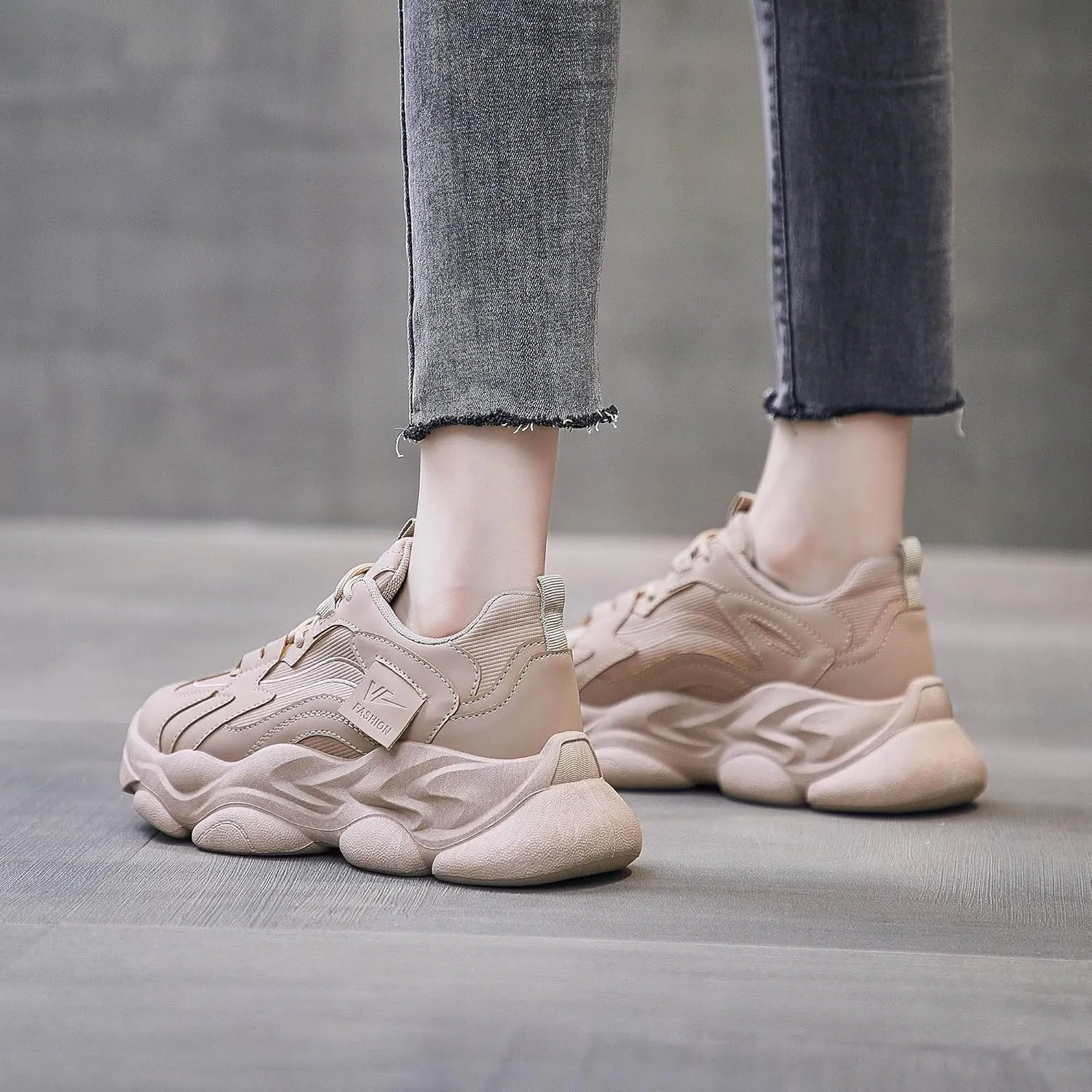 Women's Breathable Chunky Sneakers Comfortable Dad Shoes Lightweight Walking Shoes for Casual & Workout