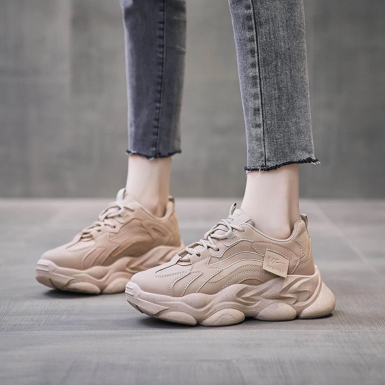 Women's Breathable Chunky Sneakers Comfortable Dad Shoes Lightweight Walking Shoes for Casual & Workout