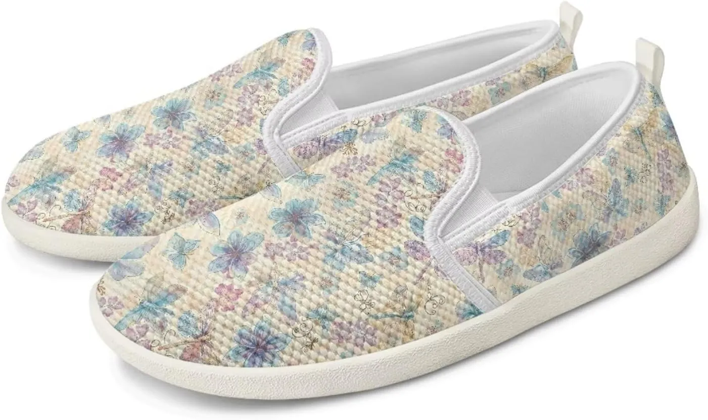 Women's Butterfly Wedding Shoes Wide Toe Walking Flats Leisure Loafers Memory Foam Tennis Shoes