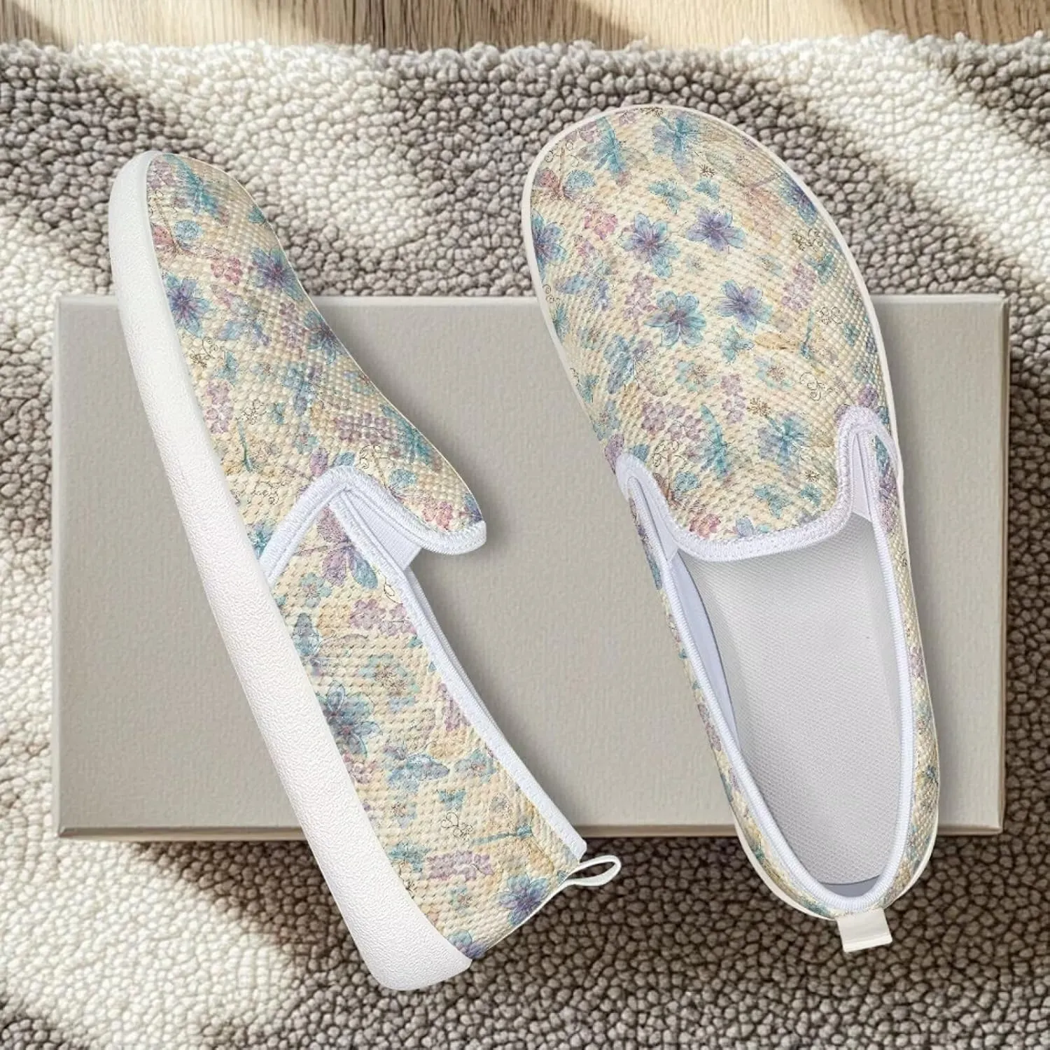 Women's Butterfly Wedding Shoes Wide Toe Walking Flats Leisure Loafers Memory Foam Tennis Shoes