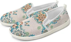 Women's Butterfly Wedding Shoes Wide Toe Walking Flats Leisure Loafers Memory Foam Tennis Shoes
