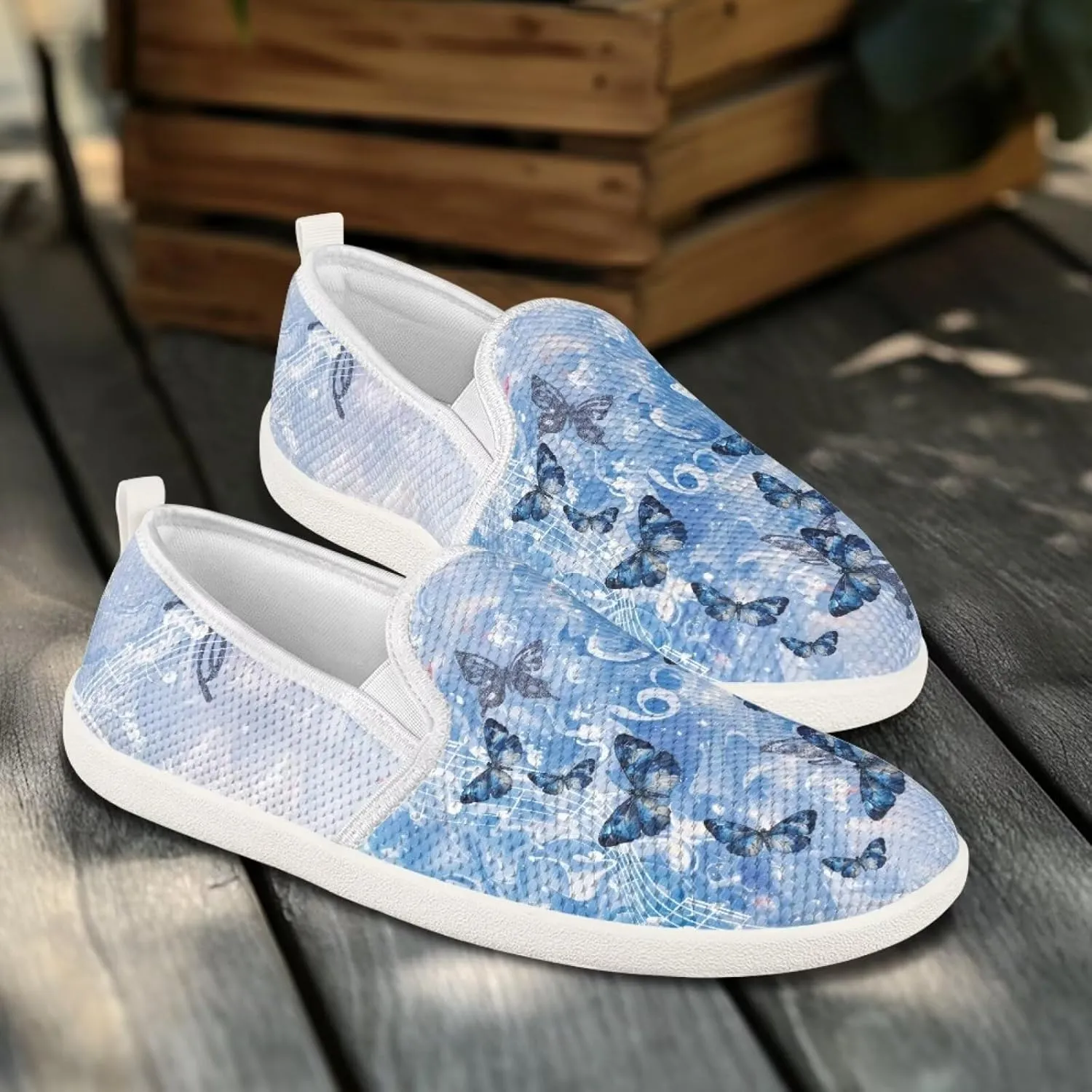 Women's Butterfly Wedding Shoes Wide Toe Walking Flats Leisure Loafers Memory Foam Tennis Shoes