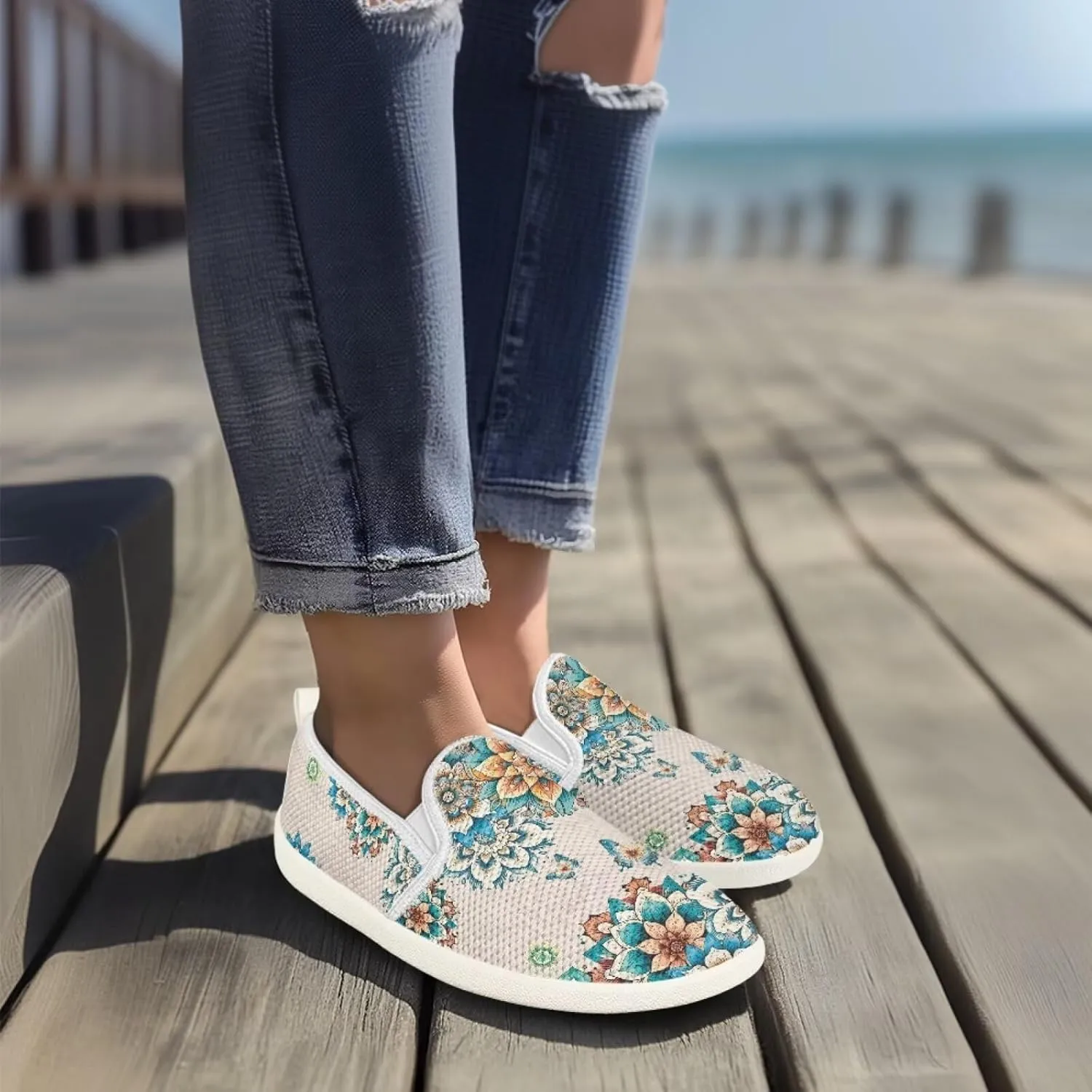 Women's Butterfly Wedding Shoes Wide Toe Walking Flats Leisure Loafers Memory Foam Tennis Shoes
